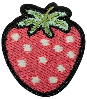 Miniblings Jordgubbe strykbild patch påstrykning trädgård röd jordgubb 5 x 5 cm patch strykbild I barn strylappar lappar för strykning