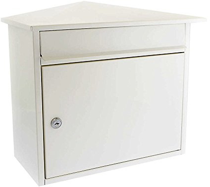Burg-Wachter MB15 Briefkasten aus verzinktem Stahl, groß, 36 x 35 x 20 cm, Weiß