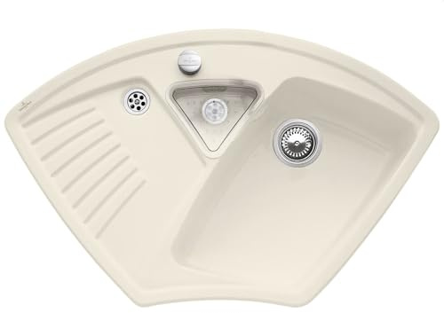 Villeroy & Boch Arena Eck Ivory - 6729 02 FU Keramikspüle Exzenterbetätigung