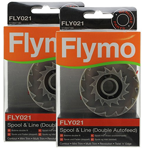 Flymo Genuine Multi Trim 300D 300DX Strimmer Spool & Line Double Autofeed (Pack of 2, FLY021)