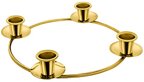 Advent Candle Holder for Advent Candles -Advent Ring for Tapper Candles - Advent Wreath Centerpiece Decorations Advent Season Décor - DIY Advent Wreath Candelabra (Gold Advent Candle Ring)