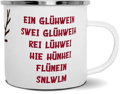 Kinderlampenland Emaille-Tasse EIN Glühwein. mit Rentier und Wunschnamen I Weihnachtsmarkt I Blechtasse I Geschenk I Henkelbecher I Nostalgie I Henkeltasse | Punschtasse | Vintage
