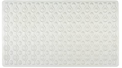 WENKO Wanneneinlage Rocha Weiß - Antirutsch-Badewannenmatte mit extra vielen Saugnäpfen, Naturkautschuk, 40 x 70 cm, Weiß
