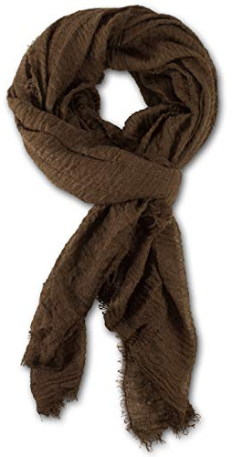 fashionchimp BASIC-Schal für Damen mit weichem Fransensaum, Tuch in leichter Qualität mit Baumwolle, einfarbig