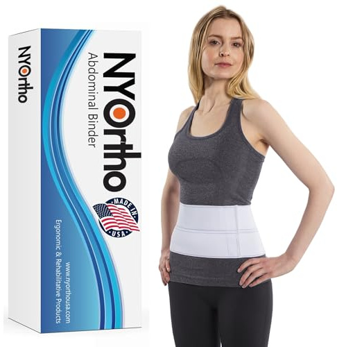 NYOrtho Pediatric Abdominal Binder 6 2-Panel - Unisex Post-Surgery Compression Wrap for Teens - Abdominal Support Belt for Hernia, Back Pain, Muscle Strain - Latex-Free - Made in USA (30-45)