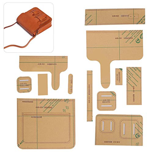 Shanrya Umhängetasche Acryl-Schablone, Tasche Leder-Schablone DIY Lederhandwerk Schimmel Leder Muster Vorlagen Werkzeug, 12 Stück Klares Transparentes Langlebiges DIY-ledermuster Für Tasche