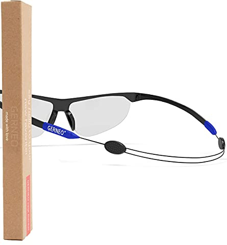 GERNEO® - cinturino regolabile per occhiali sportivi - cordino per occhiali per lo sport cinturino impermeabile per uomini e donne (Blu)
