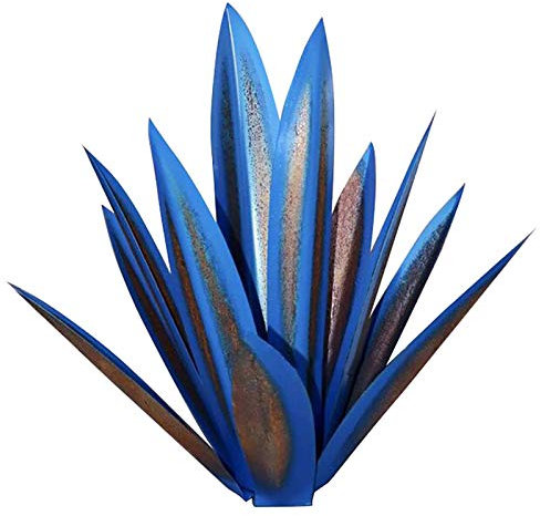 Tequila Sculpture Rustique Bleu en Métal Agave Yard Art Grand Rustique en Métal Peint à La Main en Métal Agave Jardin Cour Art Décoration Statue Décor à La Maison pour Jardin Piquets,DarkBlue-55cm