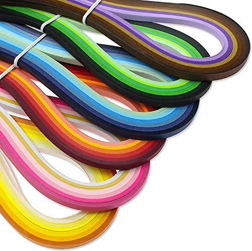 Zorfeter 6 Sets mehrfarbige Quilling-Papierstreifen, 720 Streifen, 36 Farben, 5 mm Breite, 53,3 cm Länge