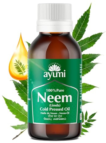 Ayumi Pure Neem Oil for Spider Repellent | Neem Vitamin E Oil for Athletes Foot Treatment | Neem Oil for Insect Repellent Spray | Gardening NeemOil for Plants Spray | 100 ml