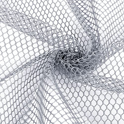 Pllieay 29.5 X 59 Inch Gray Mesh Fabric Slightly Stretchy for Backpack Pocket and Straps, Netting Clothes, Netting Bag Shopping Bag