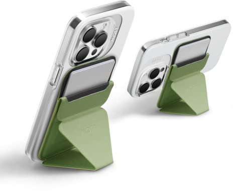 MOFT Snap Magnetic Phone Stand Magsafe Compatible Wallet for iPhone 17 16 15 14 13 12 Series, with 3 Viewing Angles, Enhanced Magnetic Strength, 2 Card Holder, Bamboo Green