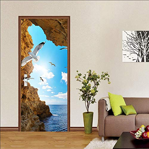 VIRANDA Türtapete Selbstklebend TürPoster 3D - Landschaft - Türaufkleber Wasserfest Türfolie für Schlafzimmer Gang Tür verschönern deko 90x200cm