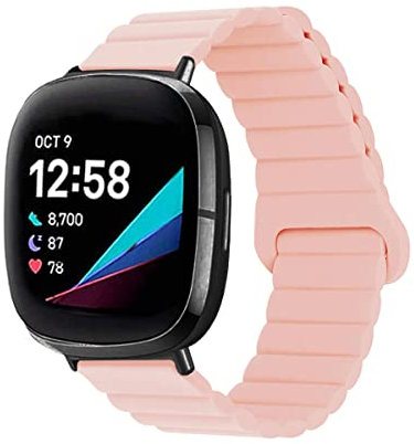 Silikon Armbänder für Fitbit Versa 4/ Versa 3/ Sense/Sense 2 Männer und Frauen Bewegung mit Magnet Armbänder Ersatzband mit Magnet Armbänder Kompatibel mit Fitbit Versa 4/ Versa 3/ Sense/Sense 2 (8)