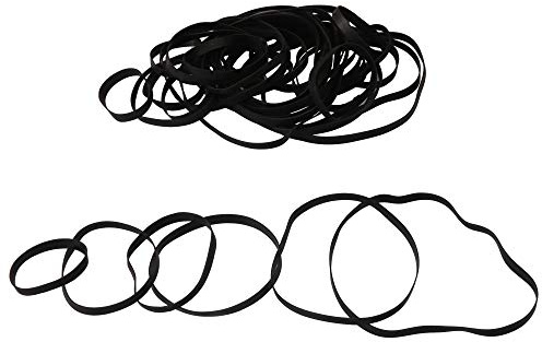 Yibuy Black Flat Cassette Tape Machine Recorder Rubber Belt 4mm/0.15inch Pack of 50