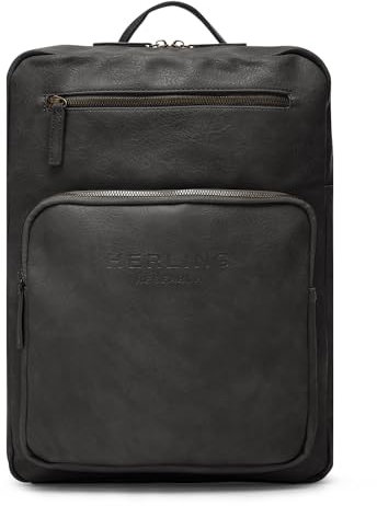Herling Herren-/Damen Rucksack Turing klassisches Vintage-PU-Leder (Anthracite Grey)