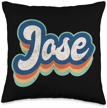Jose First Name Boy Vintage Style 70s 80s Personalized Throw Pillow