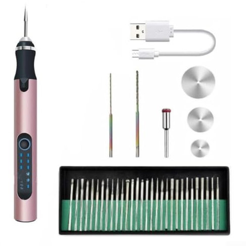 Kit de herramientas de grabado eléctrico, mini taladro eléctrico inalámbrico, bolígrafo de grabado, herramienta giratoria de velocidad variable