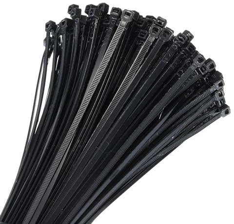 sourcing map 250pcs 20 Inch 40 Lbs Cable Zip Ties Self-Locking Extra Long Nylon Cable Tie Wraps 3/16 for Cord Management, Black