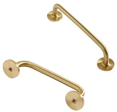 Möbelgriffe Gold Vintage, 2 Kabinett Schubladengriffe Massive Messing | Gebürstet Oberfläche, Gesamtlänge:120 - 344 mm Bügelgriff, Kleiderschrank Zieht Griffe Mit Befestigungsschrauben-182mm/7.2in