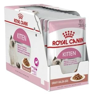Royal Canin Kitten Nourriture Humide | Paquet Double | 2 x 12 x 85 g | Morceaux Fins en Sauce | Aliment Complet pour Chatons en deuxième Phase de Croissance jusqu'à 12 Mois
