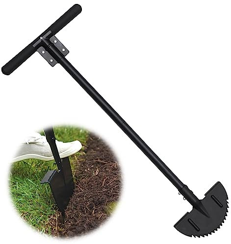 Coupe-bordures manuel en demi-lune avec lame de scie ronde tranchante, étape, poignée en T en mousse, outils de bordure pour trottoir, bordures, gazon, bordures en acier
