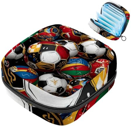 Damenbinden-Aufbewahrungsbeutel für Damen, große Kapazität, Menstruationspad-Tasche, Fußball-71 Menstruationstaschen, Tampon-Sammeltasche, Geldbörse