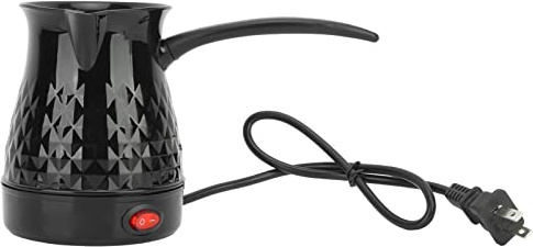 Ejoyous Caffettiera turca, in acciaio inox, doppio sistema, anti scottatura, riscaldamento uniforme, 600 ml, mini caffettiera elettrica portatile, per uso domestico e caffetteria