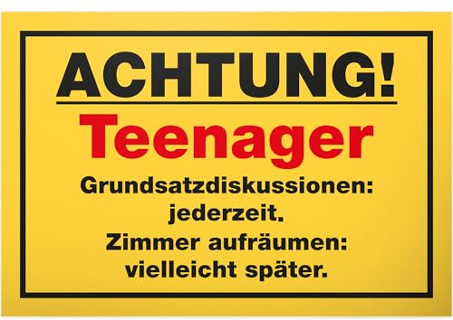 DankeDir! Teenager - Kunststoff Schild 30 x 20 cm - Geschenkidee Teenie Spruch Zimmer Türschild Jungen & Mädchen Jugendzimmer - Dekoration Deko Geschenk Idee Jugendliche Tür Deko Geburtstag