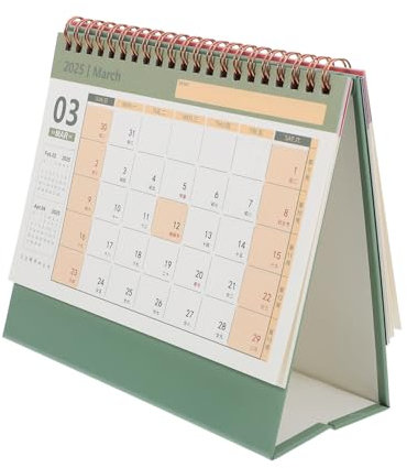 SHINEOFI Flipped Tischkalender Mit Spiralbindung Stilvoller Schreibtischkalender Für Büro Und Zuhause Praktische Datumseinstellung Design Mittlerem Bean