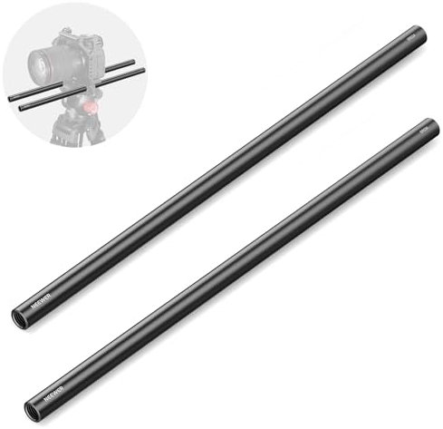 NEEWER Aluminum Alloy Extendable 16/40cm Long 2 Pack 15mm Extension Rods for LWS Rod Rail System Shoulder Rig Video Rig Baseplate, SR024