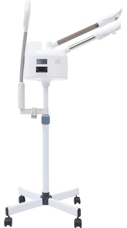 3 in 1 Gesichtsdampfer Bedampfer Kosmetik Facial Steamer Vapozon Dampfgerät Ozon Lupenleuchte Luftbefeuchter Spa Salon Kombigerät mit LED-Licht Vergrößerungsglas