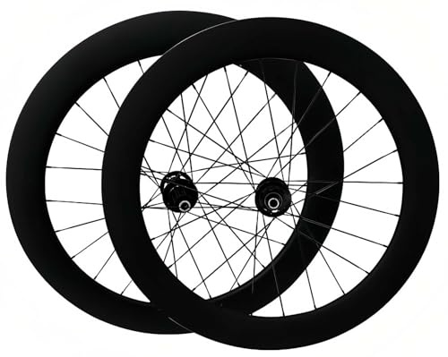 Ruote Per Bicicletta In Fibra Di Carbonio 700C 65Mm Perno Passante In Fibra Di Carbonio Alto 100-140Mm Freno A Disco A Pressione Ruota Per Bici Da Corsa Per 8 9 10 11 12 Velocità Black,700C/65MM