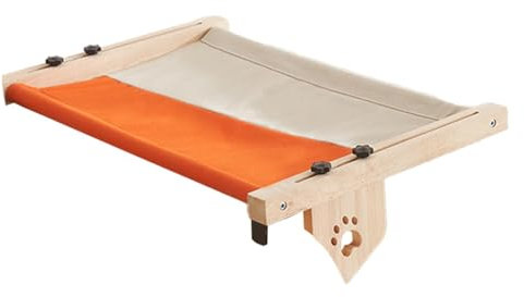Sedile per gatti in legno, Sedile regolabile per gatti davanzale, Sedile amaca per gatti con cuscino, Letto per gatti per dormire e giocare, Amaca per gatti in legno per arrampicata, Sedile per gatti