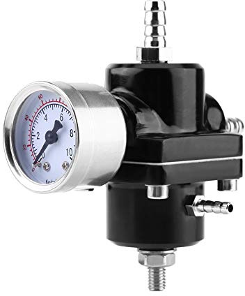 Cocoarm Fuel Pressure Regulator Adjustable Fuel Pressure Regulator Kit Aluminum Alloy Universal Fuel Pressure Regulator Gauge, Increase Acceleration Power, Universal for Most Cars