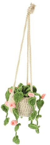 DECHOUS Unique Yarn Decor Hanging Plant for Car Diy Crochet Hanging Basket Daisy Design