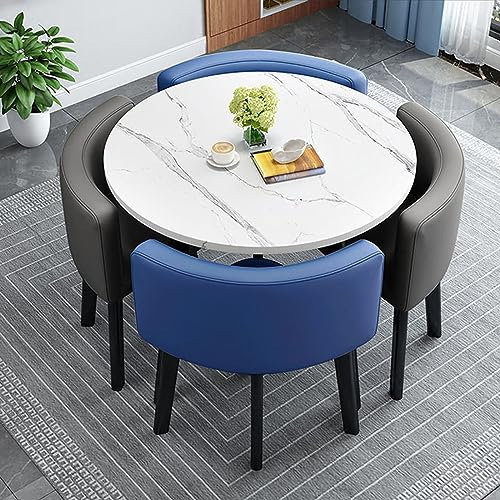 Büro Empfangsraum Konferenztisch Kleiner runder Couchtisch und Stuhl Set für 4 Business Verhandlungen Möbel Set Club-Stil Bürotisch