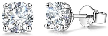 FANCIME Lab-Grown diamantörhängen (färger D-E, renhet VS) 925 sterlingsilver örhängen stiftörhängen presenter smycken för kvinnor du, Sterlingsilver, Diamant