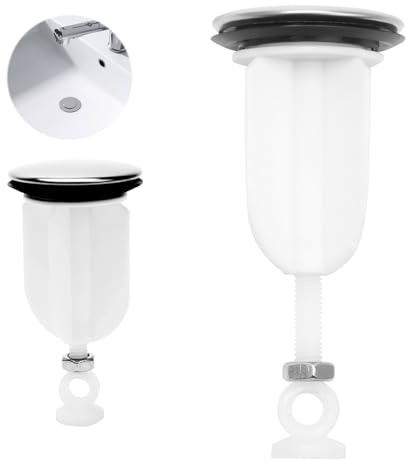 2 Stück Waschbeckenstöpsel 40mm, Abflussstopfen Waschbecken Einstellbare, Stopfen Waschbecken Universal, Stöpsel Waschbecken mit Kunststoffkern für Bad und Küche