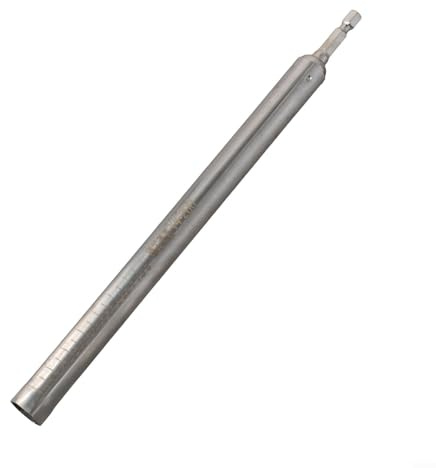 SPORTARC Douille creuse en acier inoxydable pour travaux aériens, compatible avec tige hexagonale de 6,35 mm, pour les tâches de CVC et de construction (14 x 200 mm)