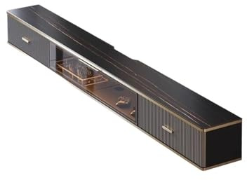 Lizhuzhuzs28 Moderne Meuble TV Flottant, Meuble TV Mural, Meuble TV avec LED dans l'unité Murale multimédia Console(Noir)