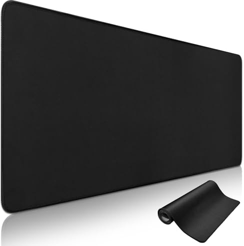 Niviy XXL Gaming Mauspad 1200 x 600mm Schwarz XXL Mousepad | mit Vernähte Kanten Tischunterlage Großer Verbessert Präzision und Geschwindigkeit Mauspad für PC,Maus und Tastatur