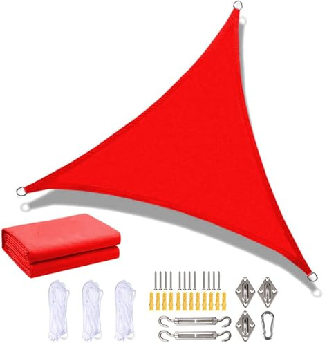 Waterproof Triangle Sun Sail Shade - 11ft UV-Blocking Canopy for Outdoor Patio, Garden, Pergola, Balcony & Parties - Right Angle Sunshade 360x360x360cm