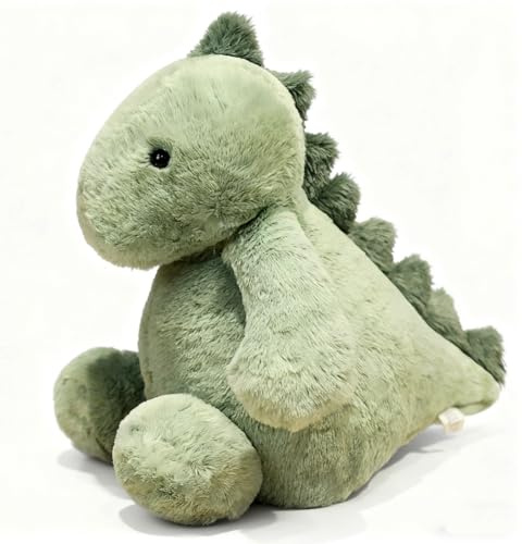 KMFASVX Plüschtier Dinosaurier Kuscheltier Stofftier Kawaii Dino Plüsch Kissen Spielzeug Plüschsaurier Wurfkissen Schmusetier Geschenk für Kinder Grün 25cm