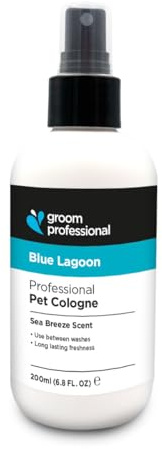 GROOM PROFESSIONAL Blue Lagoon Dog Cologne Spray - Perfume for Smelly Dogs - Deodorant - Refreshing Fresh Aroma - Perfect for Between Washes, 200ml