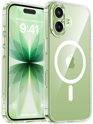 Natiiozie Magnetica Cover per iPhone 17, Compatibile con Mag Safe,Antiurto di Grado Militare,Protezione Completa Della Fotocamera,Anti-Graffio Custodia Traslucida Opaca-Trasparente