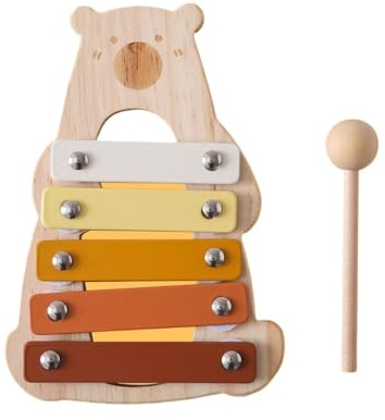 Xylophon 5-Noten-Xylophon, Motorik-Lerninstrument mit Mallet-Schlaginstrument