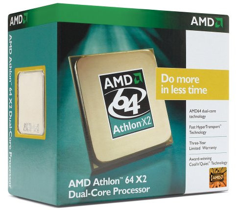 AMD Athlon 64 X2 5000+ Windsor Box CPU Dual-Core Athlon 64 2600 MHz Socket AM2 OµPGA 1000FSB 2 x 512 KB 65 W