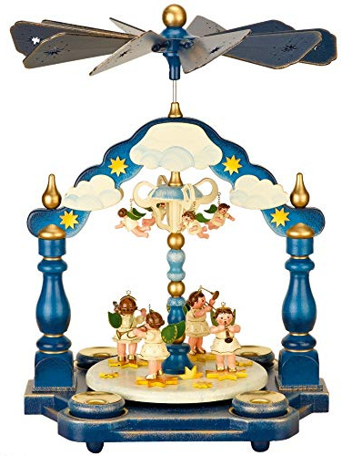 1-tier Pyramid German Christmas Angel Orchestra - 35 x 25cm / 14 x 10inch - Hubrig Volkskunst