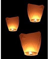 Flying Sky Lanterns, Traditional Chinese Flying Glowing Lanterns, Four-Pack